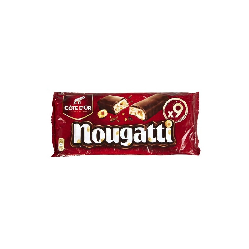 Pack of 9 x 30 gr bars of Côte d'or nougatti