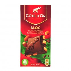 Tablette Côte d'or noir et aux amandes 200gr