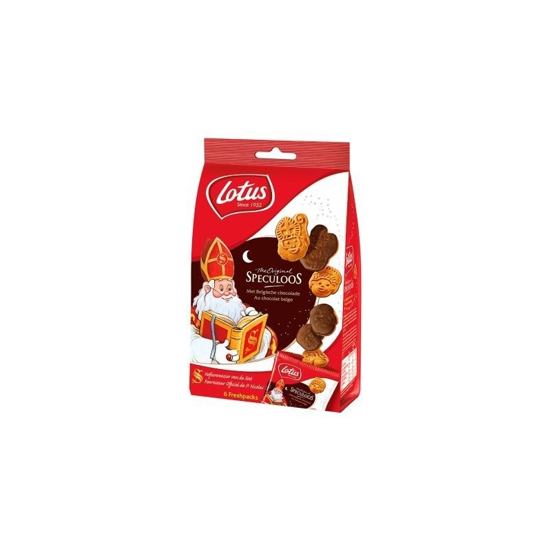 Lotus the Original Saint Nicolas Speculoos au Chocolat Belge 6 x 25 g