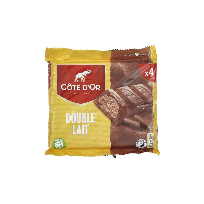 Pack of 6 x 47 gr bars of Côte d'Or double milk