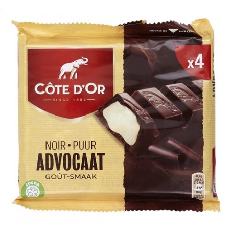 Pack of 6 x 47 gr bars of Côte d'or dark & advocaat