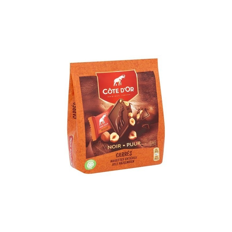 Côte d'Or dark & hazelnut squares 200 gr