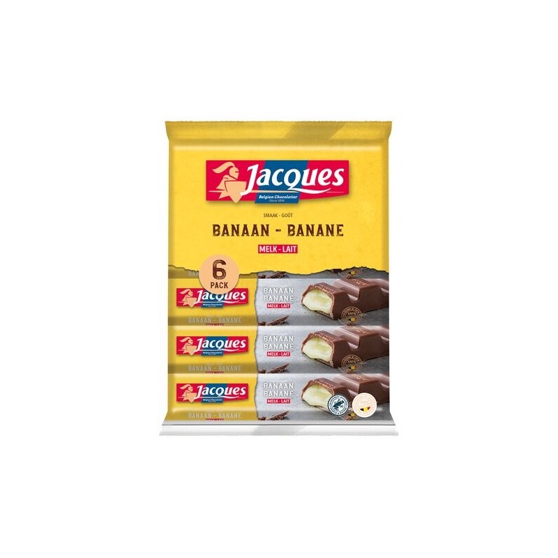 Pack of 6 x 47 gr bars of Jacques banana