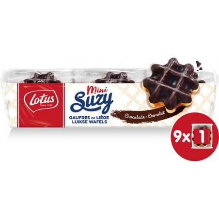 Lotus mini chocolate coated Liège waffles 9 x 33 gr