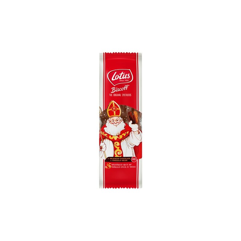 LOTUS Biscoff spéculoos  chocolat Saint-Nicolas 2 x 26g