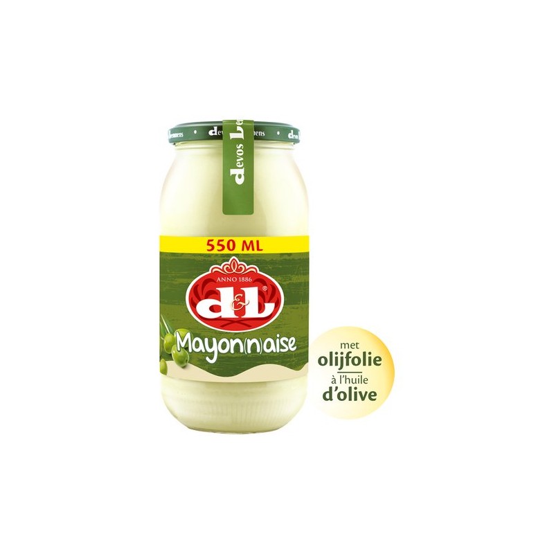 Devos Lemmens mayonnaise huile d'olive 550ml