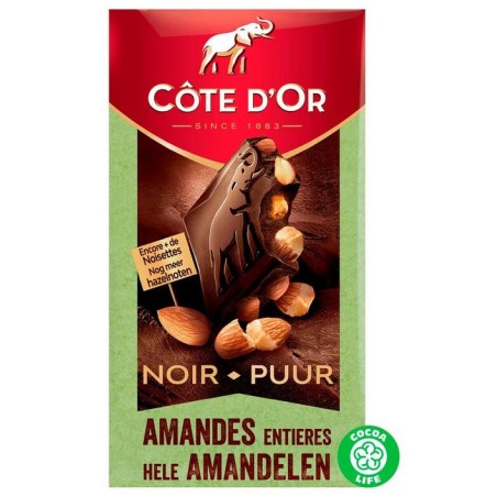 Tablette Côte d'or noir et aux amandes 180 gr