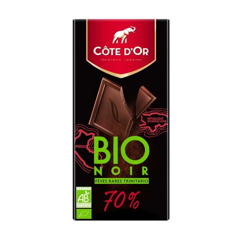 Côte d'Or tablette noir 70 % bio 90gr