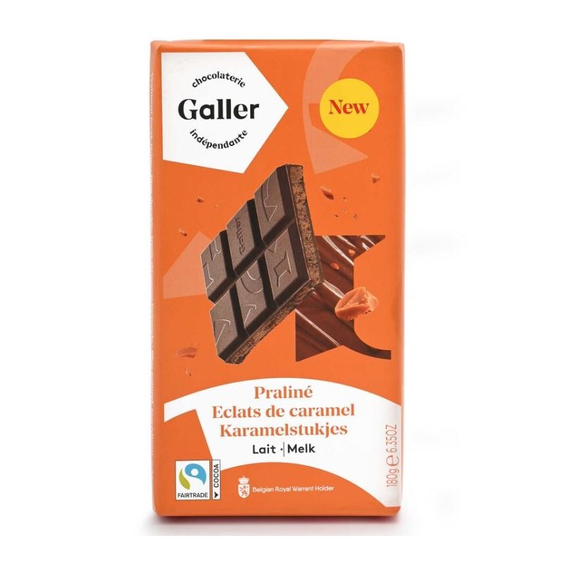 Tablette Galler Noir Éclats de Caramel 180gr