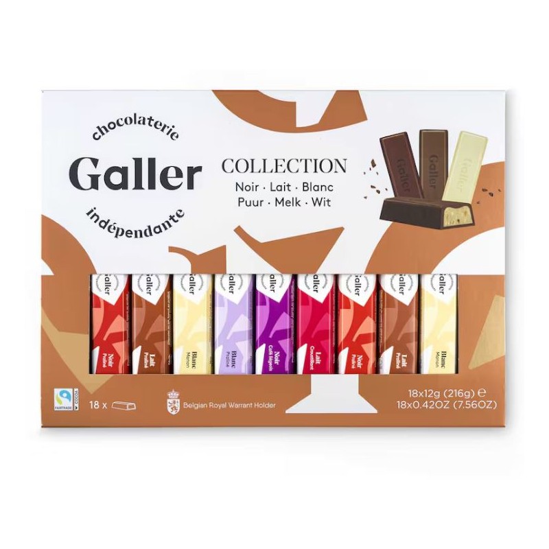 Assortiment Galler Mini Bâtons Noir Lait Blanc 18 x 12gr