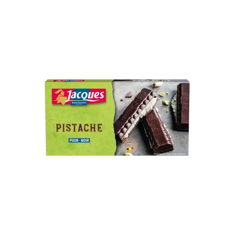 Tablette Jacques noir pur et pistache 200gr