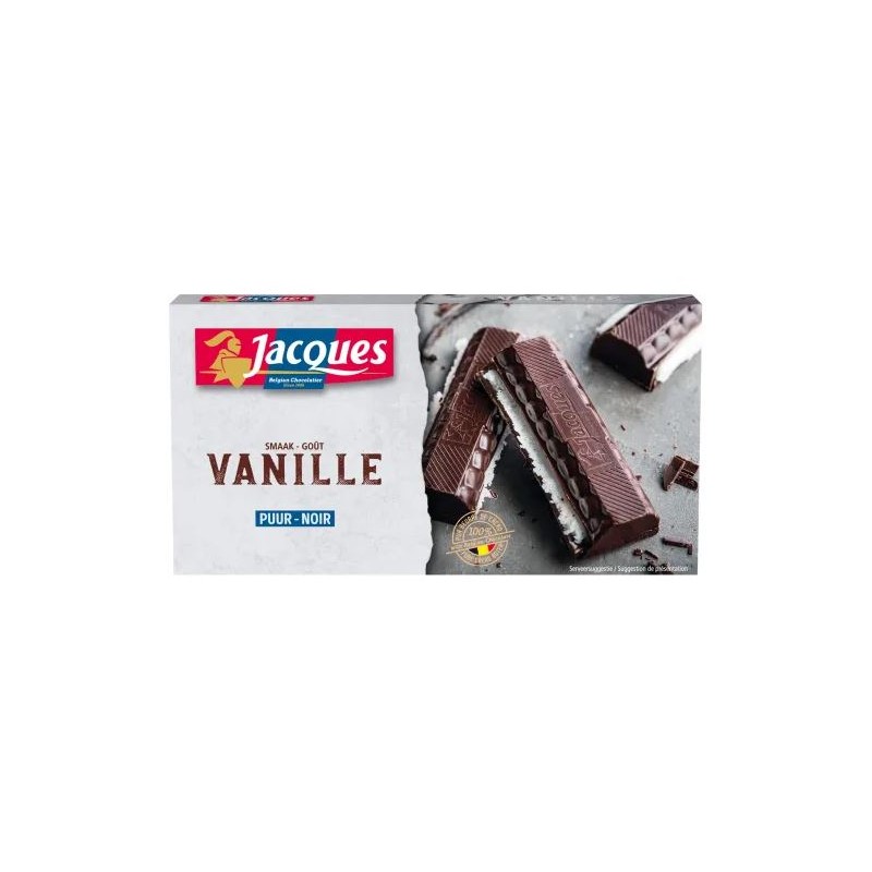 Tablette Jacques noir pur et  vanille 200gr