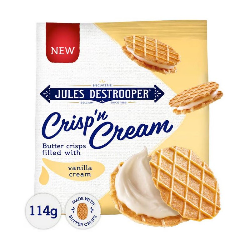 Jules Destrooper Galettes Crisp'n Cream Vanille 114 gr