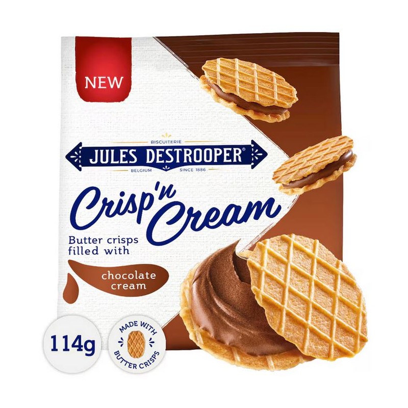 Jules Destrooper Galettes au beurre Fourrées Chocolat 114 gr