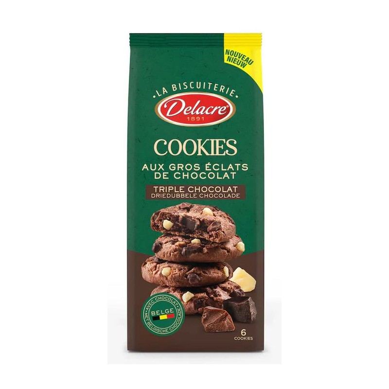 Delacre Cookies Triple Chocolat 136 g