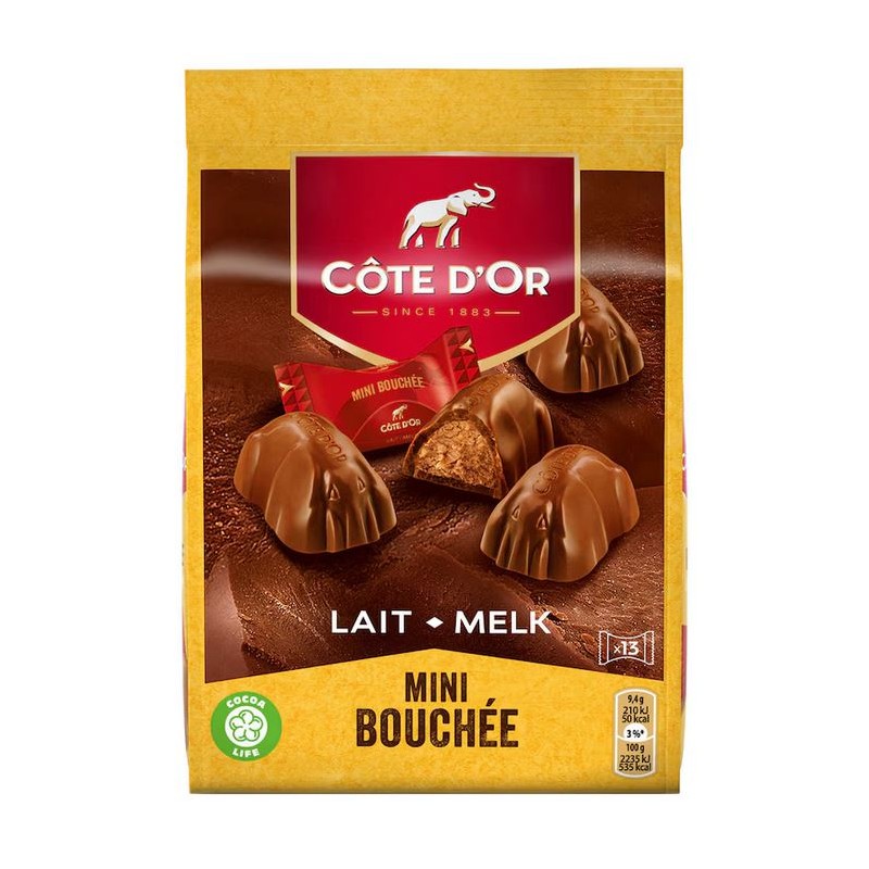 Côte d'Or Mini Bouchées Chocolat Au Lait Praliné 122 gr