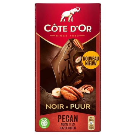 Côte d'Or Chocolat Noir Pécan et Noisettes 180 gr