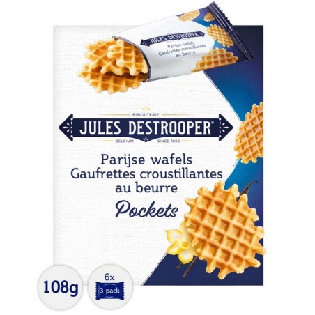 Jules Destrooper Gaufrettes de Paris au Beurre  Pocket 108 gr