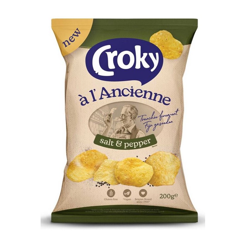 CROKY Old Fashioned Pepper and Salt Crisps 200 gr