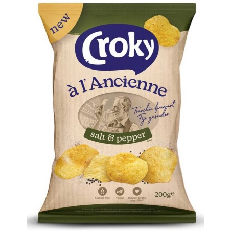 CROKY Chips à l'Ancienne  Poivre et Sel 200 gr